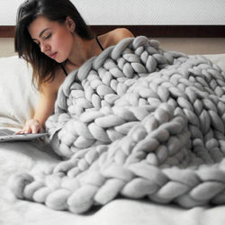 Handmade Warm Soft Chunky Knit Blanket