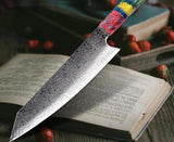 Nakiri Chef Damascus Steel Knife with 67 Layers and Unique Handle