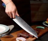 Nakiri Chef Damascus Steel Knife with 67 Layers and Unique Handle