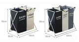 Laundry Sorter Organizer Basket Hamper (3 Sections)