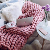 Handmade Warm Soft Chunky Knit Blanket