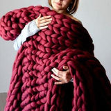 Handmade Warm Soft Chunky Knit Blanket