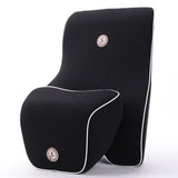 Orthopedic Memory Foam Lumbar Back Support Cushion & Headrest Pillow