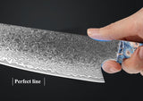 Nakiri Chef Damascus Steel Knife with 67 Layers and Unique Handle