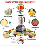 BPA Free Commercial Grade Heavy Duty Blender Timer Automatic Crusher 2200W