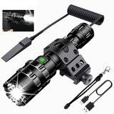 Waterproof Rechargeable LED Tactical Flashlight - 6500 Lumens