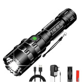 Waterproof Rechargeable LED Tactical Flashlight - 6500 Lumens