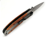 Professional Survival Folding Pocket Knife with Wooden Rosewood Handle