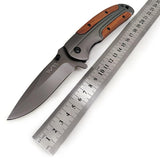 Professional Survival Folding Pocket Knife with Wooden Rosewood Handle