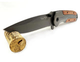 Professional Survival Folding Pocket Knife with Wooden Rosewood Handle