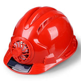 Vented Construction Hard Hat Helmet with Solar Powered Fan