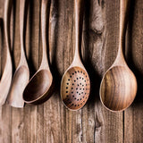 Thai Teak Natural Wood Kitchen Utensils | Set of 7