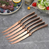 Stainless Steel Luxury Steak Knives Matte Sharp Dinnerware - 6pcs