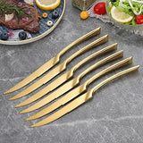 Stainless Steel Luxury Steak Knives Matte Sharp Dinnerware - 6pcs