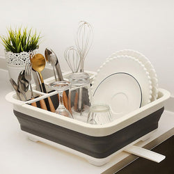 Foldable Dish Drying Rack Drainer Kitchen Organizer