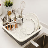 Foldable Dish Drying Rack Drainer Kitchen Organizer