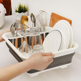 Foldable Dish Drying Rack Drainer Kitchen Organizer