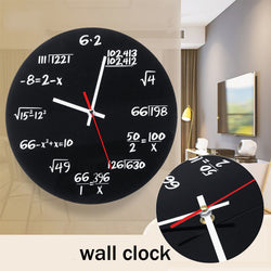 Matte Black Math Equations Wall Clock