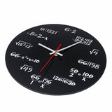 Matte Black Math Equations Wall Clock