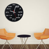 Matte Black Math Equations Wall Clock